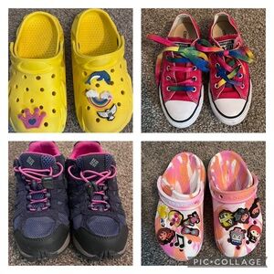 BUNDLE size 13 Shoes inc Crocs, Columbia hikers, Converse